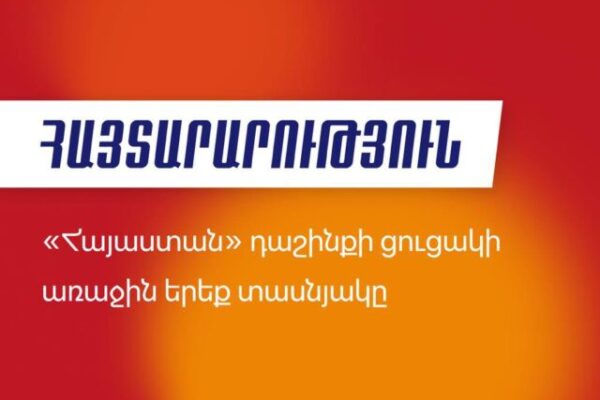 Հաստատվել է «Հայաստան» դաշինքի նախընտրական ցանկի առաջին երեք տասնյակը